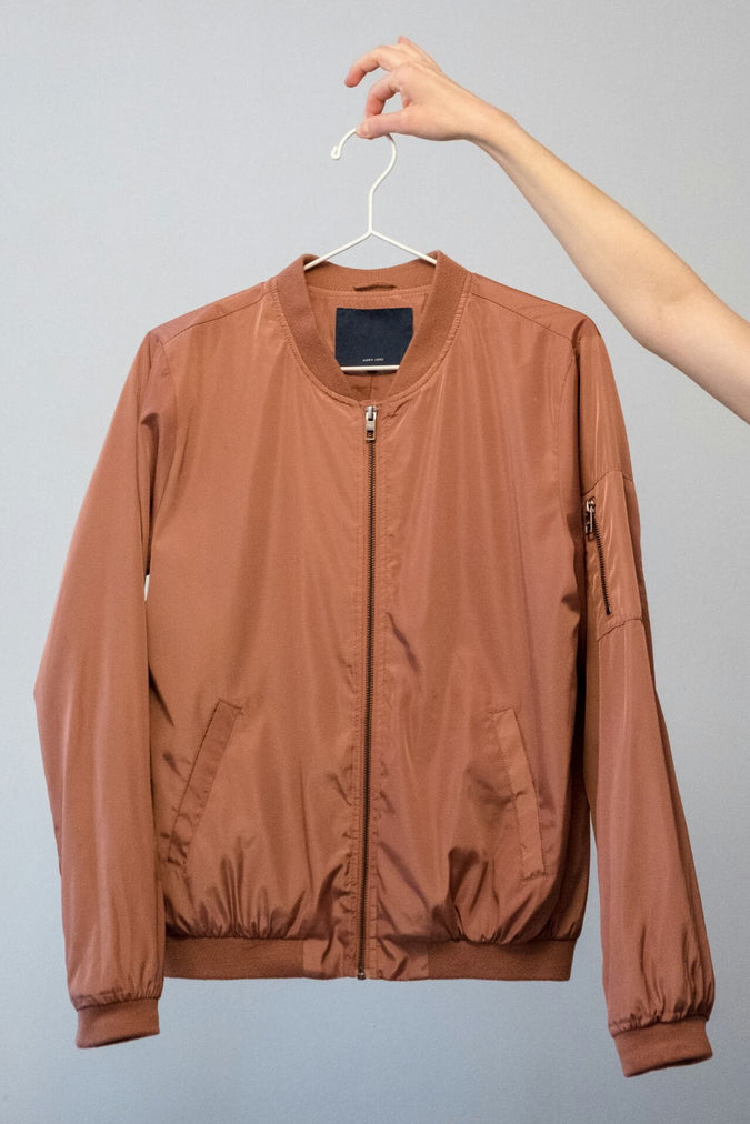 Copper Satin Bomber Jacket