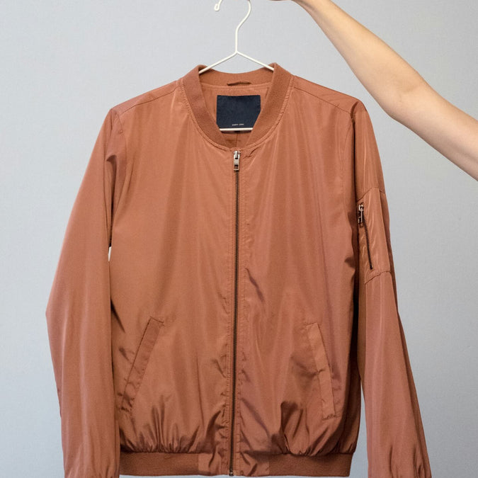 Copper Satin Bomber Jacket