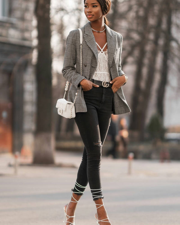Grey Tweed Cropped Blazer